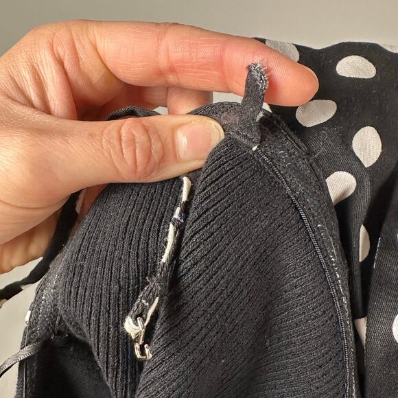 NWT Dolan Cropped Bow Polka Dot Ribbed Sweater Tank Size Large - Picture 6 of 10